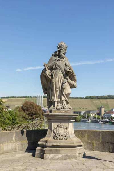 Estatuas Del Alte Mainbruecke Wuerzburg Franconia Baviera Alemania — Foto de Stock