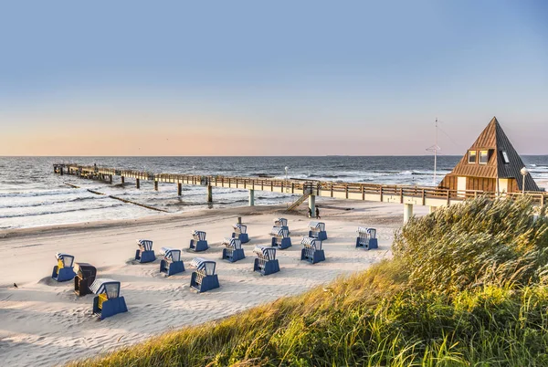 Beach Chairs Morning Light Baltic Sea — Stock Photo, Image