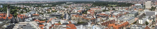 Panoramisch Uitzicht Van Leipzig Onder Blauw Bewolkte Hemel — Stockfoto