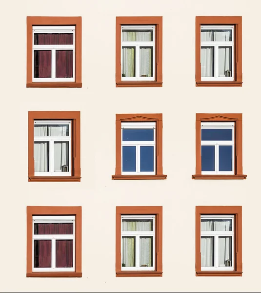 Facade House Four Windows Detail — Stock Photo, Image