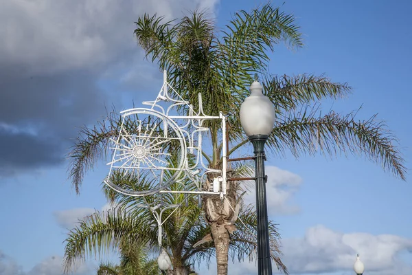 Dekorację Świąteczną Przy Promenadzie Arrecife Lanzarote — Zdjęcie stockowe