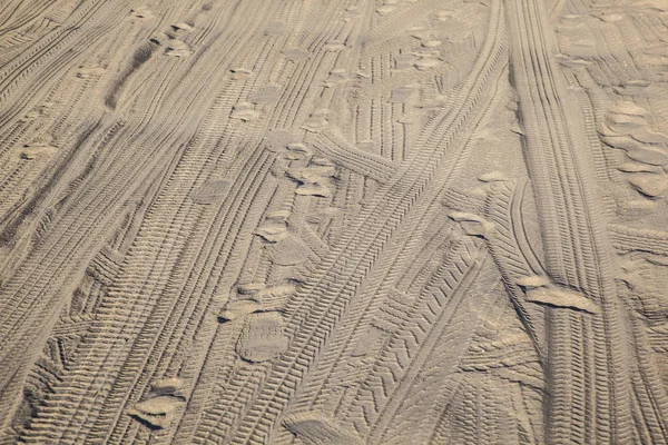 細かい砂のタイヤ跡 — ストック写真