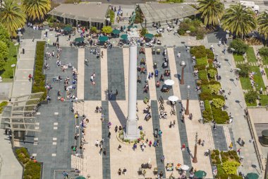 San Francisco 'daki ünlü sokak ve Union Meydanı' nın hava görüntüsü.