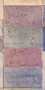 el izleri Çince beton hollywood Bulvarı'ndaki