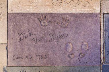 el izleri Çince beton hollywood Bulvarı'ndaki
