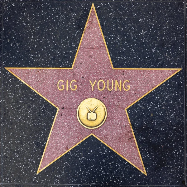 Zbliżenie Gwiazdy na Hollywood Walk of Fame dla Gig Young. — Zdjęcie stockowe