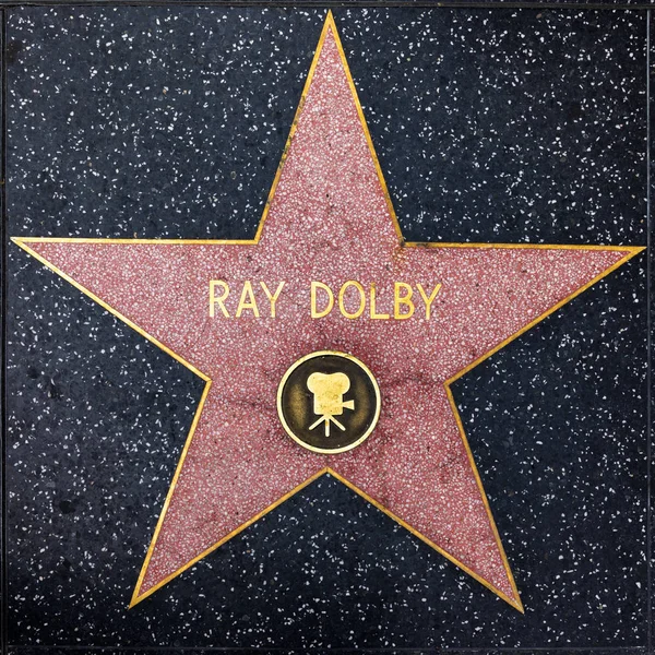Крупный план Star on the Hollywood Walk of Fame для Рэя Долби — стоковое фото