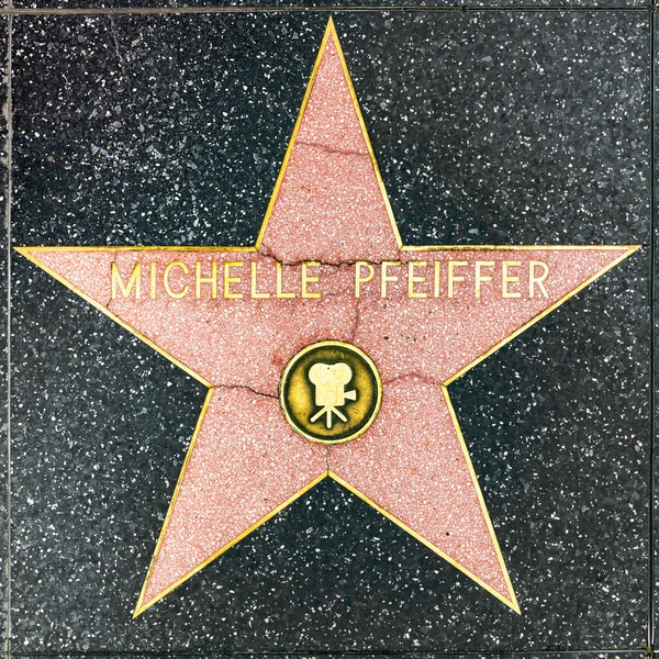 Közelkép a Csillag a Hollywood Walk of Fame Michelle Pfeif — Stock Fotó