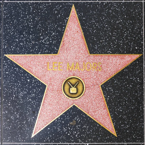 Nahaufnahme eines Stars auf dem Walk of Fame in Hollywood für Lee Majors — Stockfoto