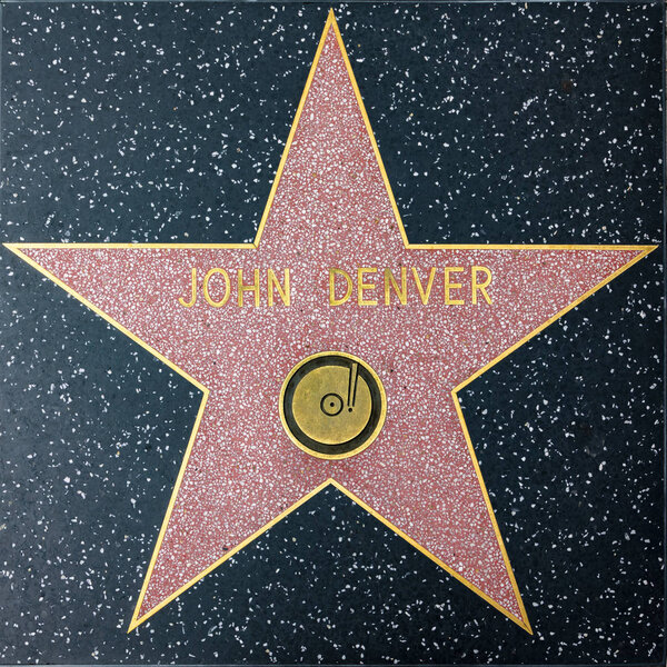 closeup of Star on the Hollywood Walk of Fame for John Denver