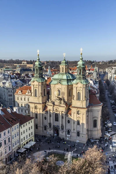 Vieille ville de Prague, République tchèque. Vue aérienne du Ty gothique — Photo