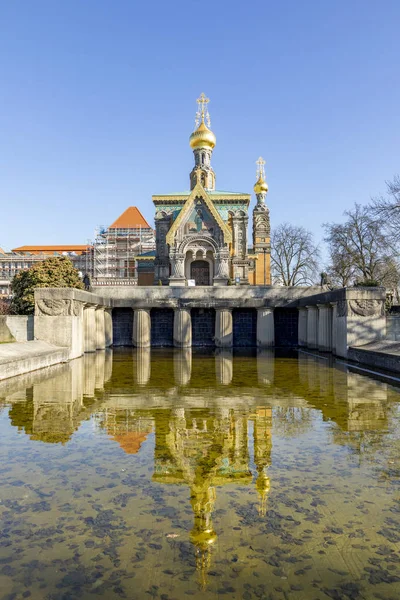 Darmstadt 'taki Mathildenhoehe' deki Rus kilisesi. — Stok fotoğraf