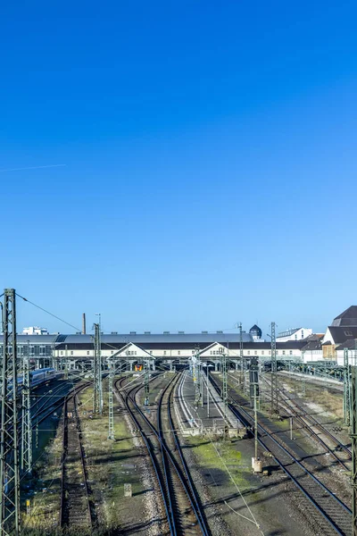 Entrance of Darmstadt train station — Stock Photo, Image