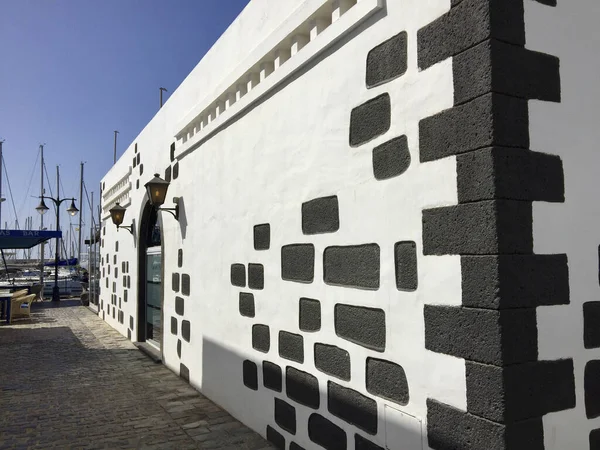 Antigua Muralla Tradicional Lanzarote Playa Blanca España — Foto de Stock
