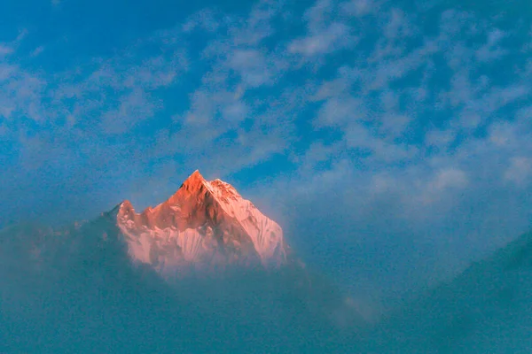 Stjärnhimlen Över Machhepuchare Och Annapurnas Basläger Nepal Himalaya — Stockfoto