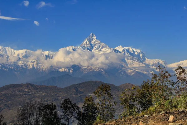 Vista Machapuchare Nepal Himalaya Temprano Mañana —  Fotos de Stock