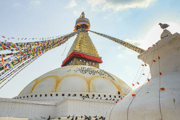 尼泊尔加德满都Bodnath著名的佛塔 — 图库照片