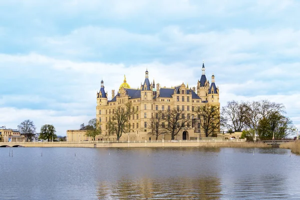 Beroemde Schwerin Kasteel Fel Licht — Stockfoto