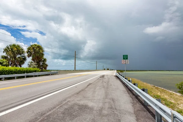 Prázdný Most Sedm Mil Klíčích Poblíž Key West Florida — Stock fotografie