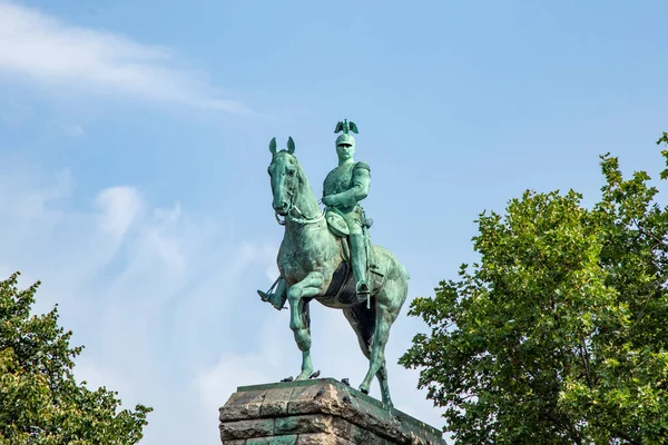 Statue Cheval Wilhelm Cologne Pont Allemagne 2017 — Photo