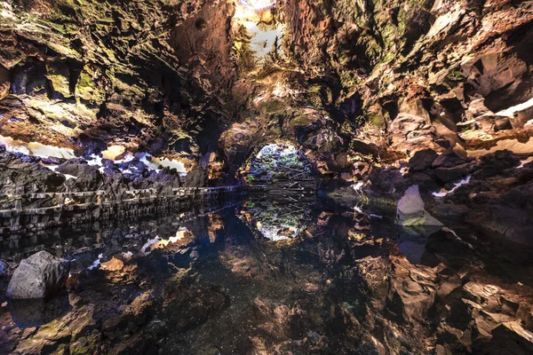 Caverna Jameos Del Água Lanzarote Ilhas Canárias Espanha — Fotografia de Stock