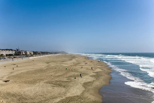 San Francisco Ocean Beach Viděno Cliffhouse — Stock fotografie