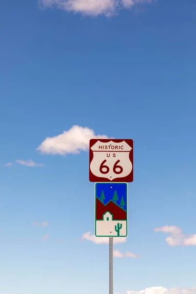 Route Schild Unter Klarem Blauem Himmel Goldenen Tal — Stockfoto