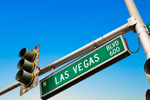 Straatnaambord Las Vegas Boulevard Las Vegas Verenigde Staten — Stockfoto