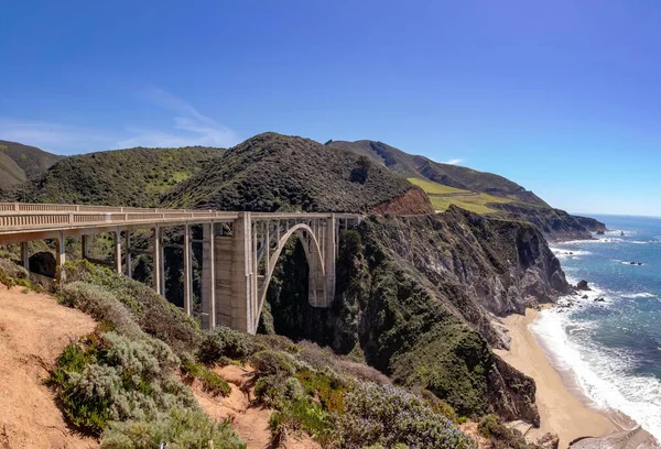 Bixby Creek Bridge Highway Ponte Costeira Califórnia Eua — Fotografia de Stock