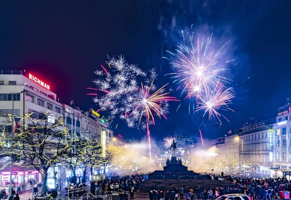 Praga Czechy Stycznia 2010 Wielkie Święto Nowego Roku 2019 Głównym — Zdjęcie stockowe
