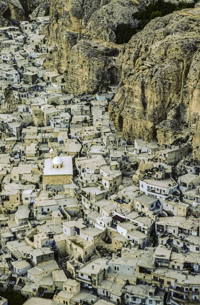 Vue Aérienne Vieilles Maisons Maalula Syrie — Photo