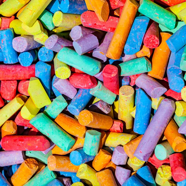 Pattern Many Mixed Colorful Chalk Pieces — Stock Photo, Image