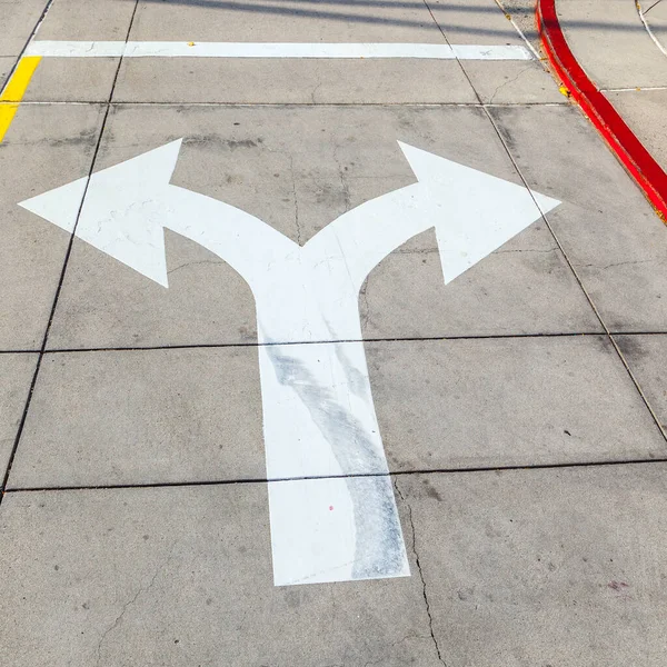 Arrows Lines Asphalt Indicate Direction Driving — Stock Photo, Image