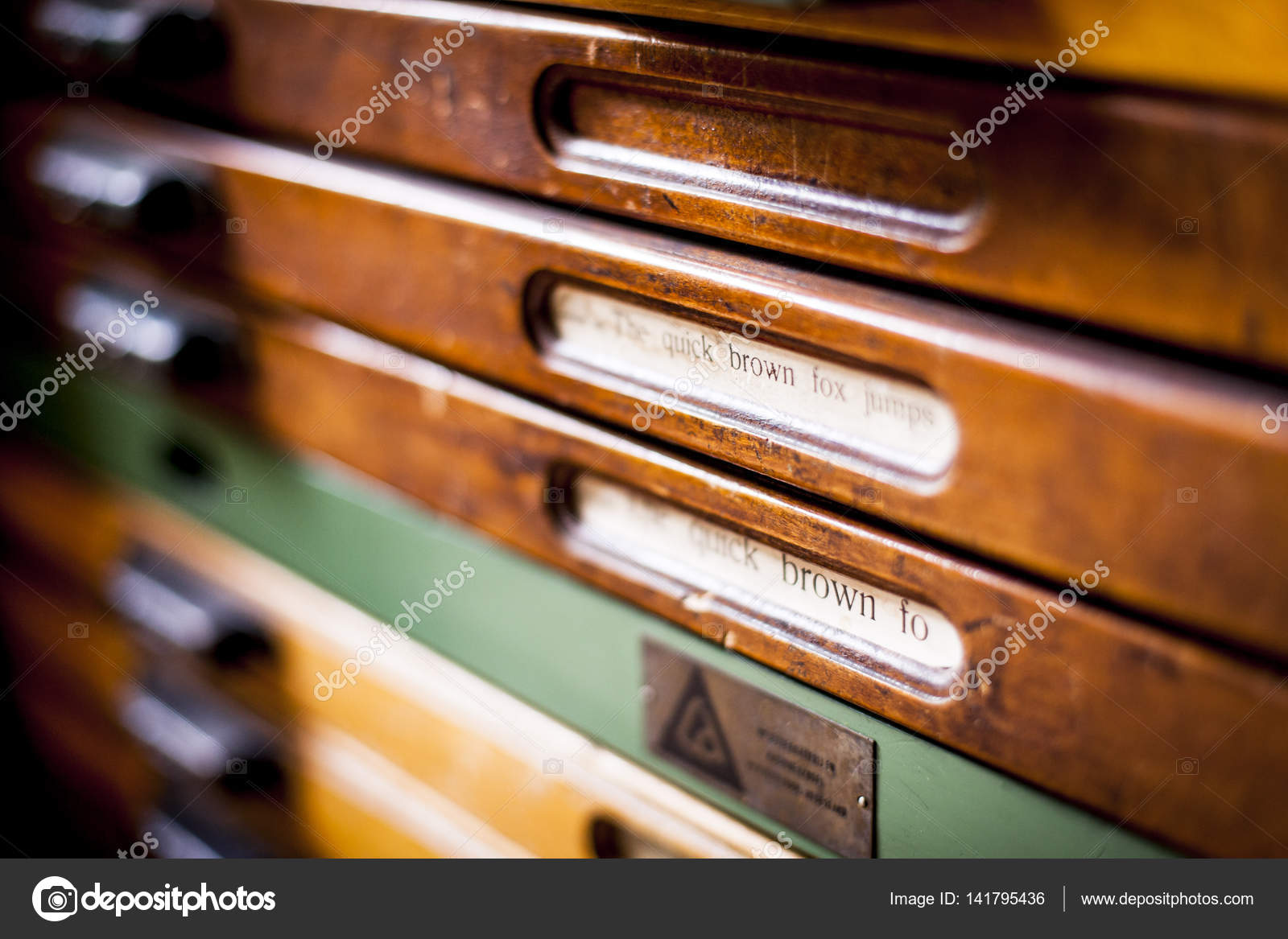 Detail Of A Printers Cabinet Stock Photo C Info