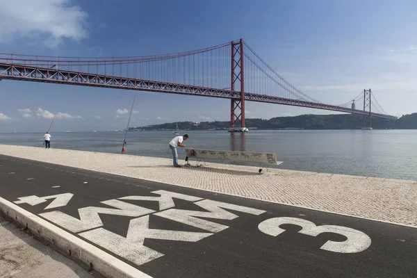 Ponte de 25 Abril, Lissabon 스톡 사진