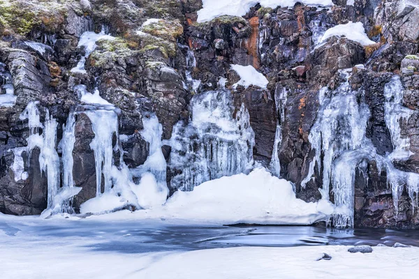 アイスランドの高地で冷凍川 — ストック写真