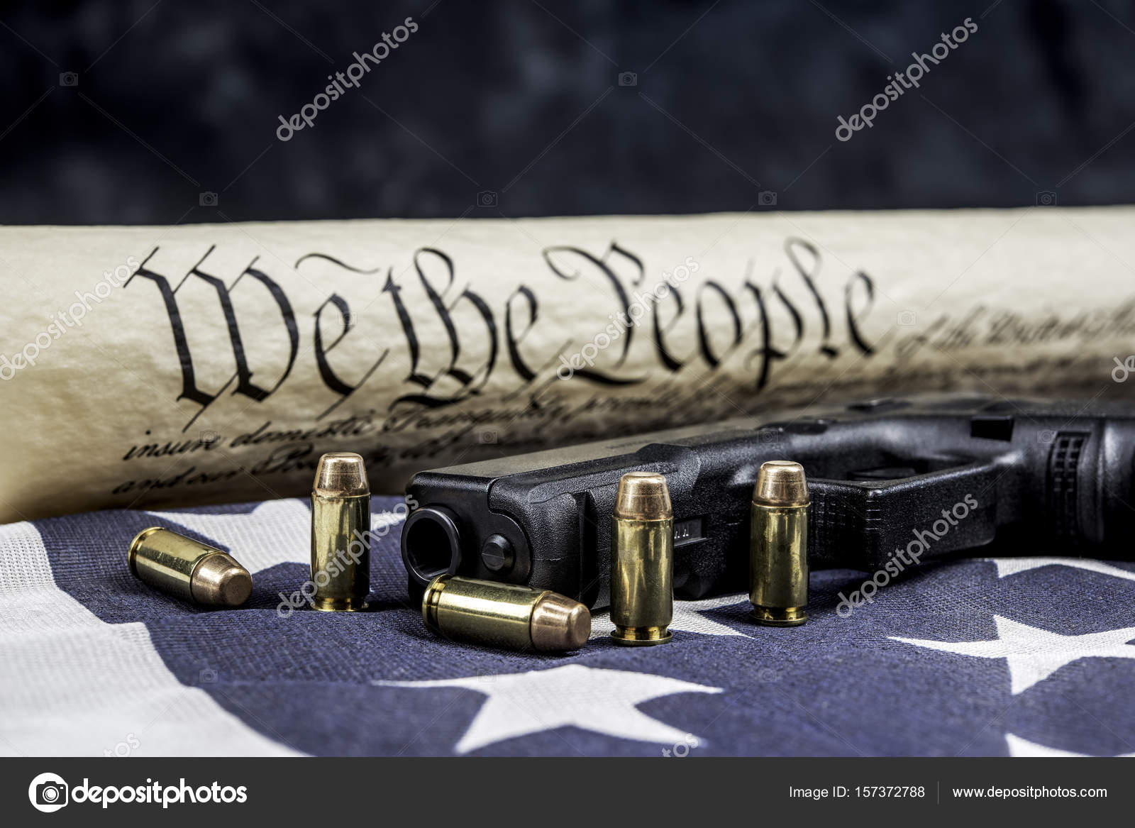 United States constitution and gun rights Stock Photo by ©kelpfish