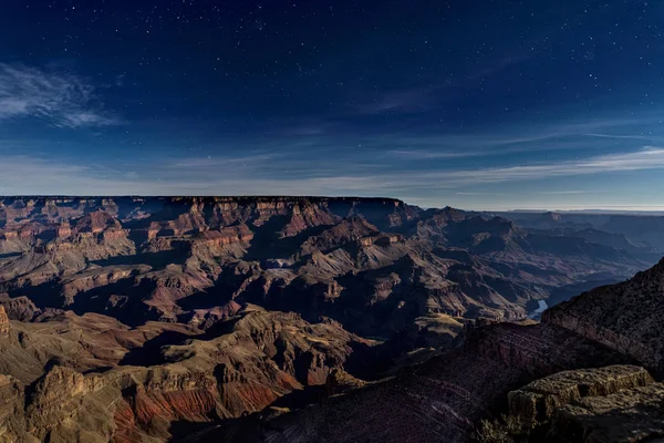 Grand Canyon di notte Lit by Moon — Foto Stock