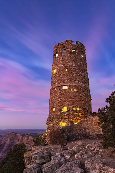 Grand Canyon Desert View Watchtower at Dusk — Stock Photo, Image