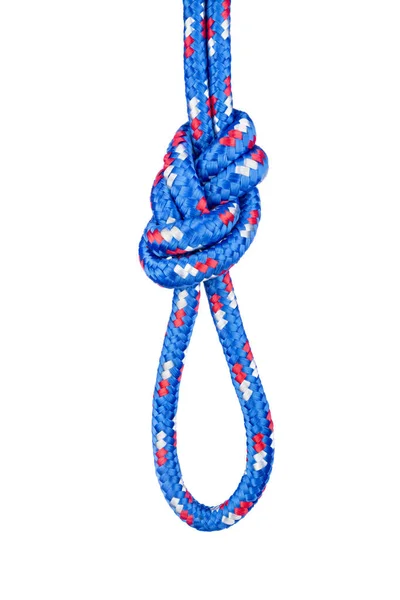 双绳形的八节结也被称为佛兰德弯 在爬山时常用 因为它坚固 易被目视检查 — 图库照片