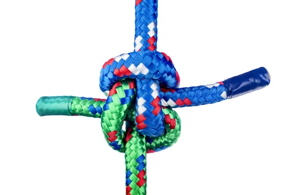 제플린 구부는 운반선을 묶거나 커넥터로 밧줄을 연결하는 사용하였습니다 매듭은 매듭을 — 스톡 사진