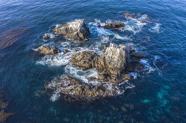 Una Imagen Aérea Drones Las Famosas Seal Rocks Laguna Beach — Foto de Stock