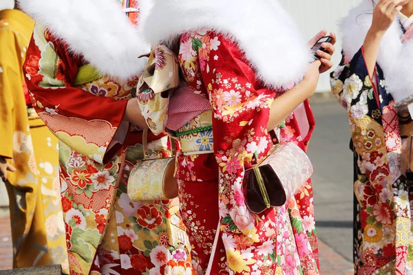 Japonská žena nosí kimono — Stock fotografie