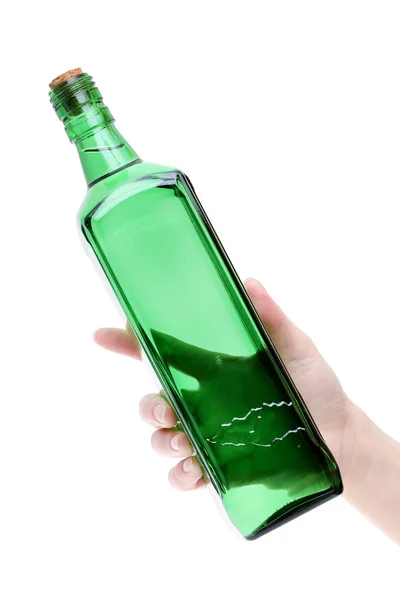 Botella de vidrio de mano Imagen De Stock