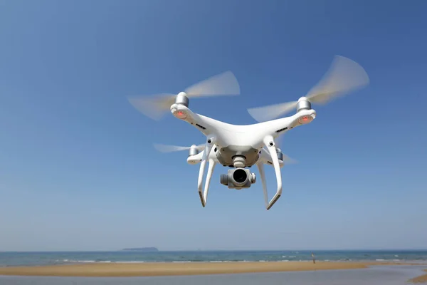 Drone flying with clear blue sky — Stock Photo, Image