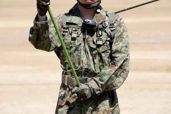 Soldado japonês com uniforme militar — Fotografia de Stock