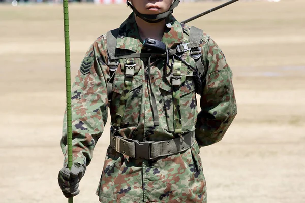 Soldado japonês com uniforme militar — Fotografia de Stock