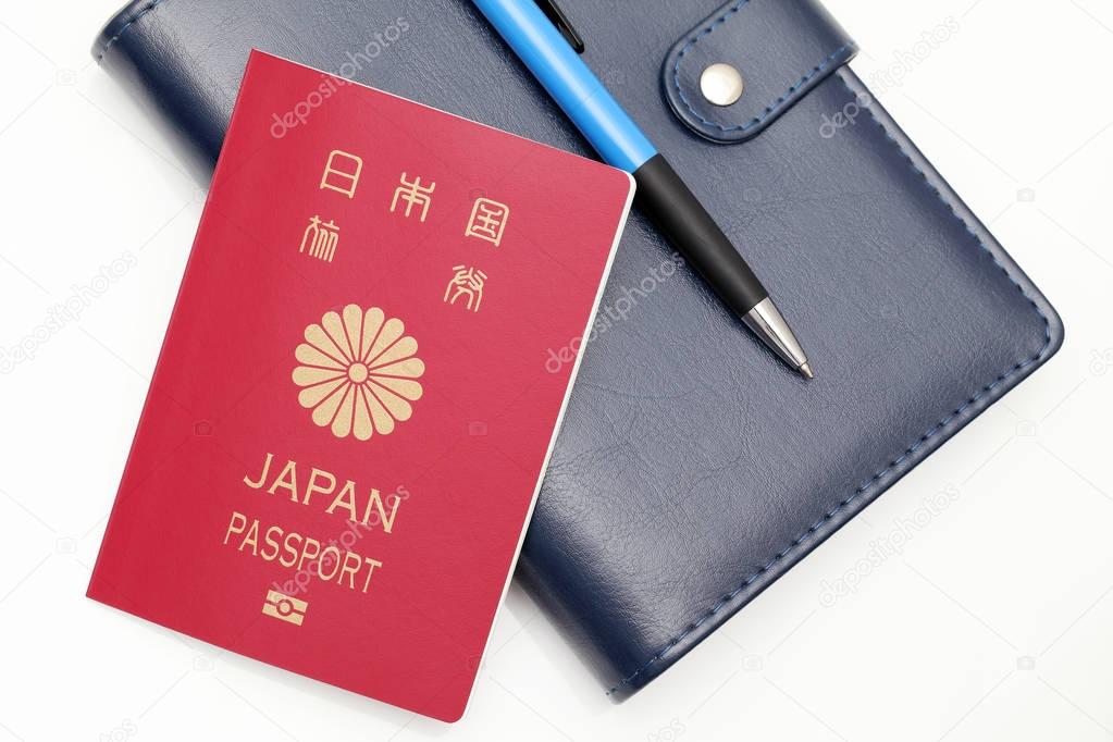 japan passport isolated on white background