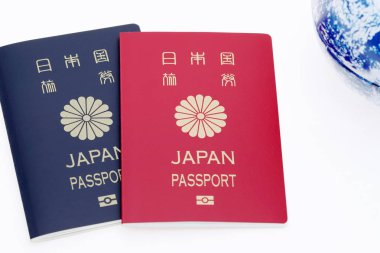 Japon pasaport ve dünya Küre 