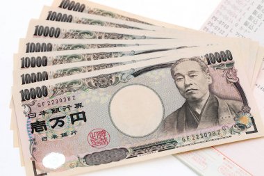 Japon para ve biçimde banka cüzdanını 